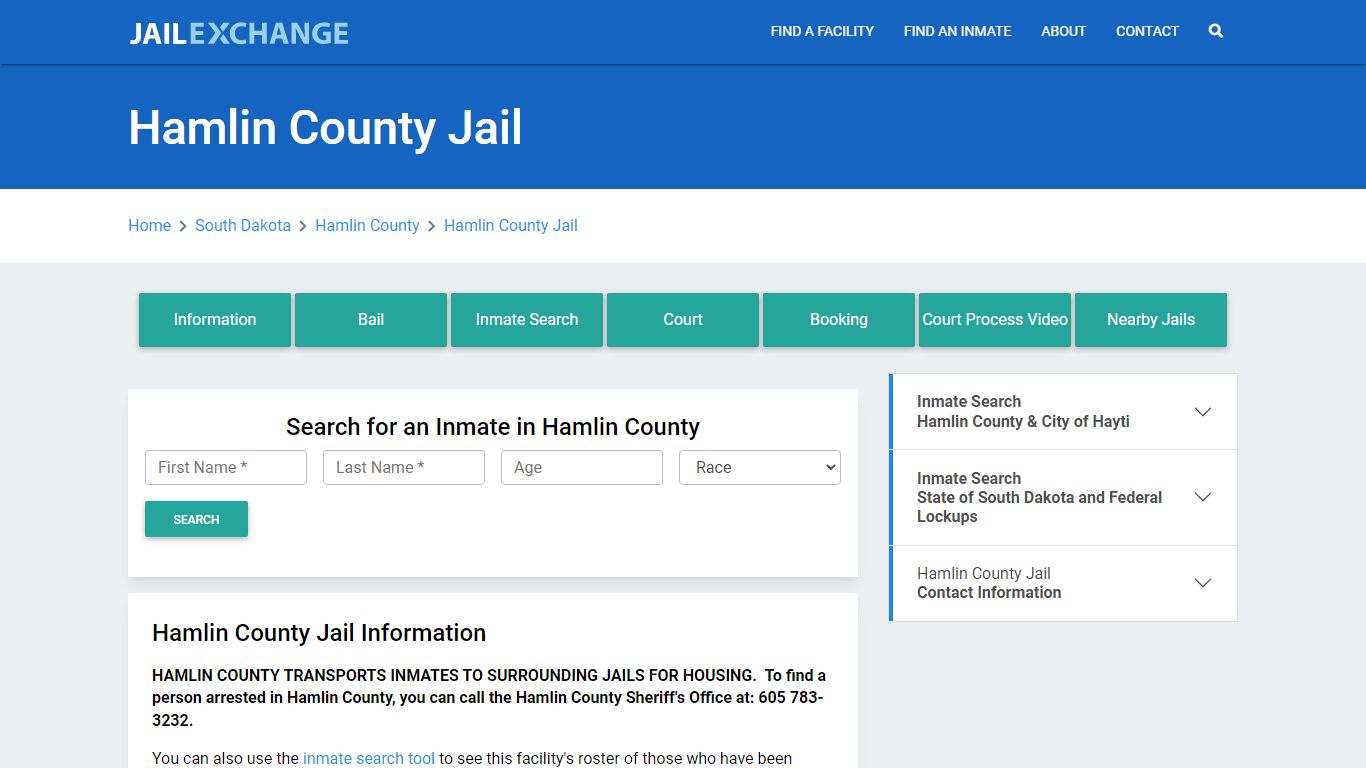 Hamlin County Jail Roster Lookup, SD, Inmate Search